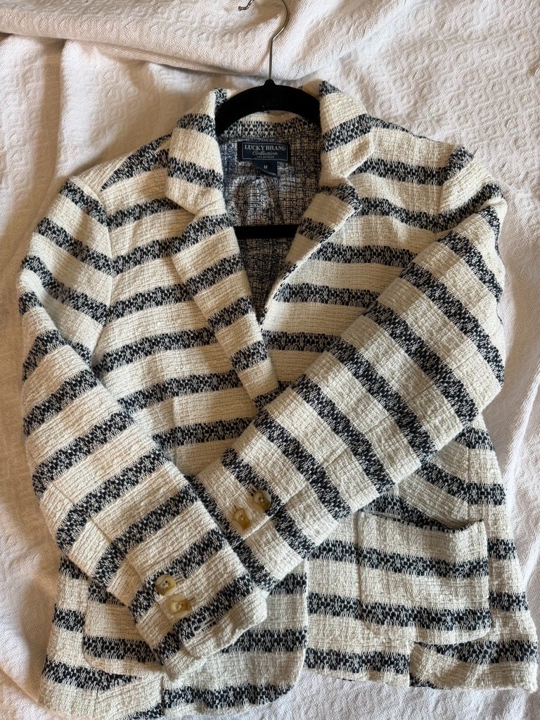 Lucky Brand Collection Tweed Striped Blazer